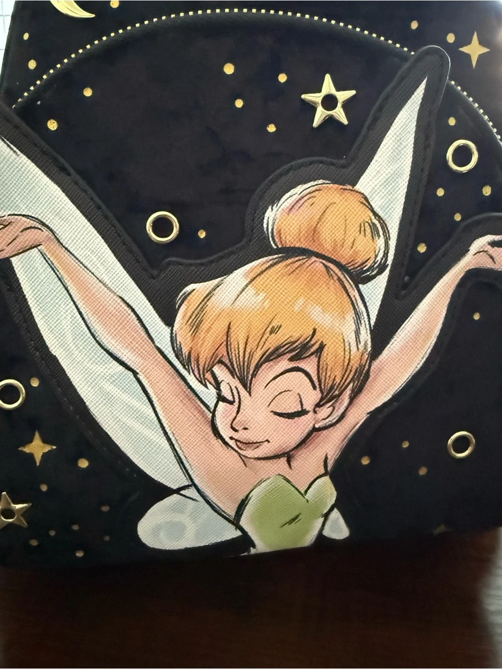 Loungefly Tinker Bell Pixie Dust Black Velvet Mini Backpack *NWT